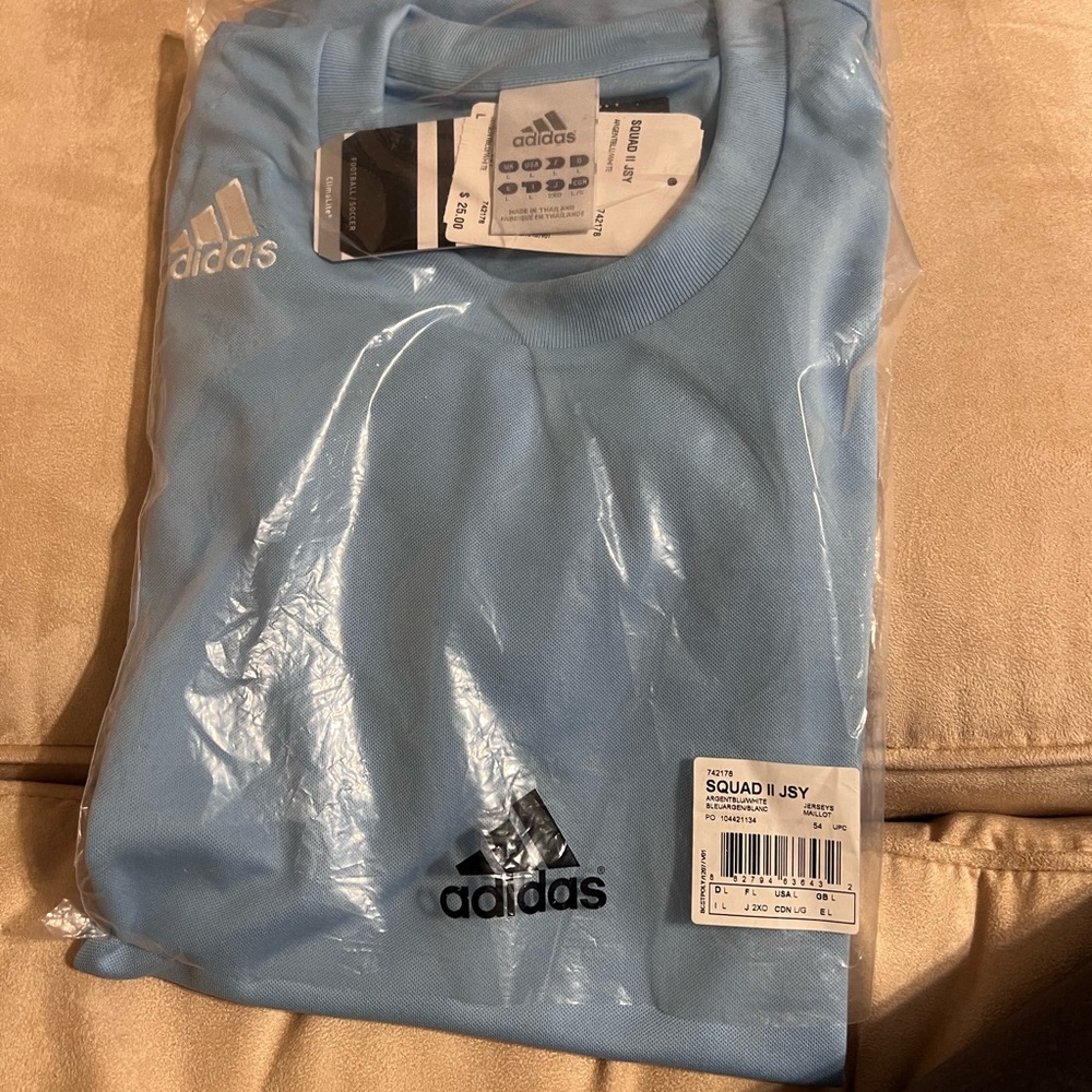 Men’s Adidas Squad II Jersey T-Shirt Blue Size L